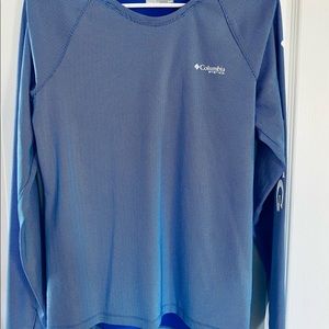 Women’s Blue Columbia PFG Omni Shade w/ Ponytail Hoodie, Thumb Slots Sz Medium